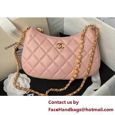 Chanel Shiny Crumpled Calfskin, Resin & Gold-Tone Metal Clutch with Chain Bag AP3786 Pink 2025 - Click Image to Close